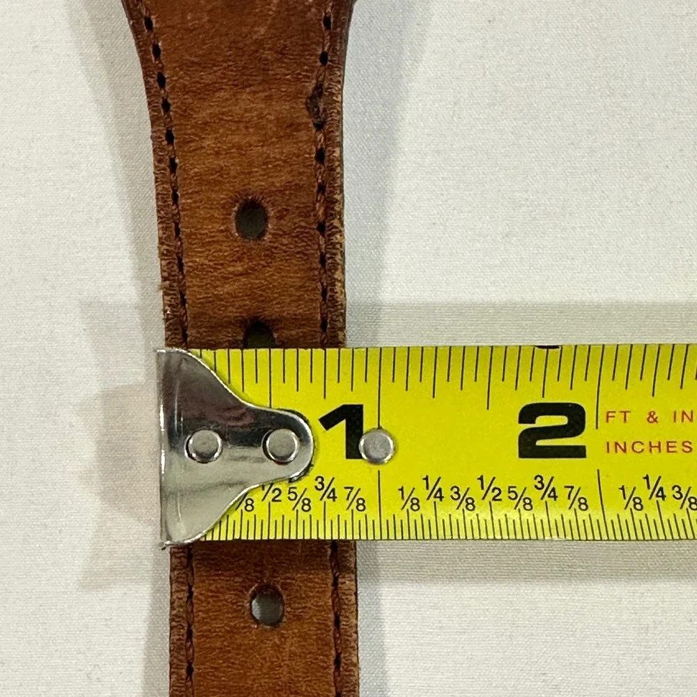Vintage Western Woven Leather Belt Mens 36 Brown Braided Southwestern Buckle
